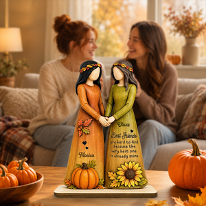 Fall Season Best Friends Are Hard To Find - Personalized Wooden Plaque - Gift For Soul Sister, Bestie, Friends