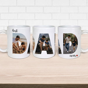 Best Dad Ever - Photo Collage White Mug