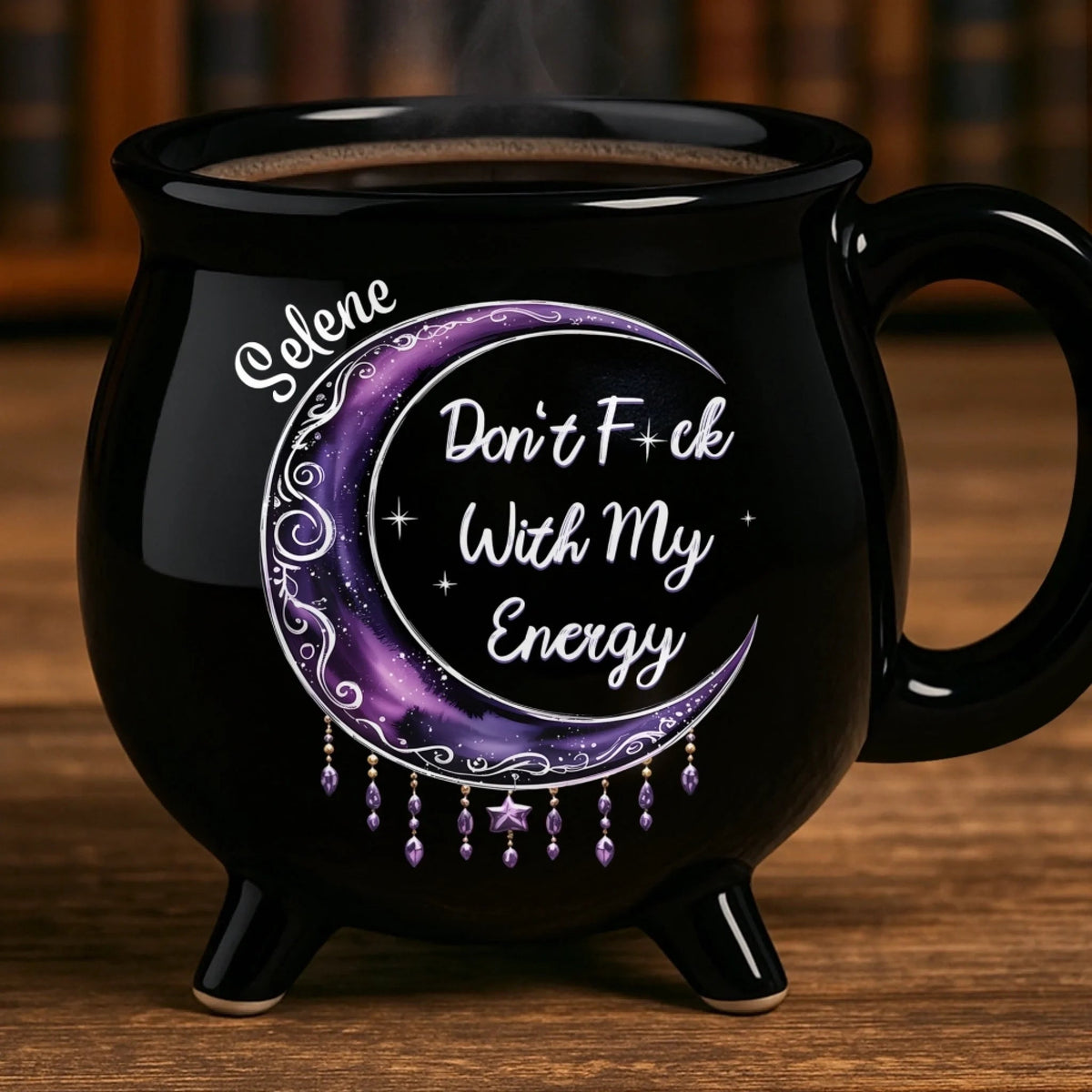 Witchy Boss Energy - Personalized Halloween Black Ceramic Witch Mug - Halloween Gift For Family, Sisters, Friends, Siblings
