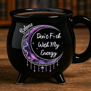 Witchy Boss Energy - Personalized Halloween Black Ceramic Witch Mug - Halloween Gift For Family, Sisters, Friends, Siblings