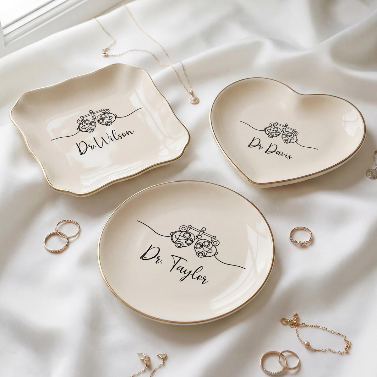 Personalized Optometrist Gift | Optometry Graduation Present | Custom Eye Doctor Ring Dish |Medical Professional Jewelry Holder