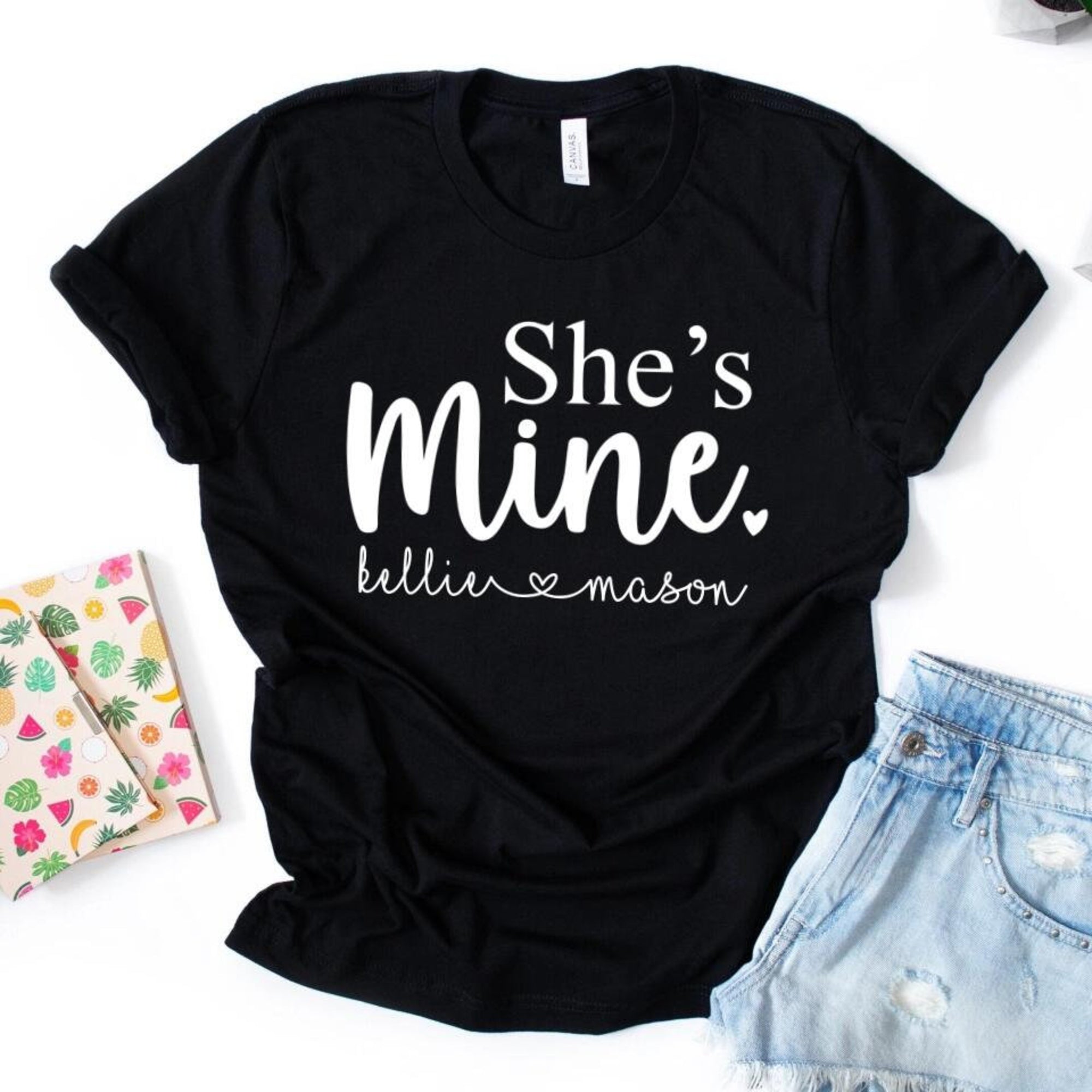 She's Mine and He's Mine Couple Shirt, Honeymoon T-shirt, Valentine's Day Shirt