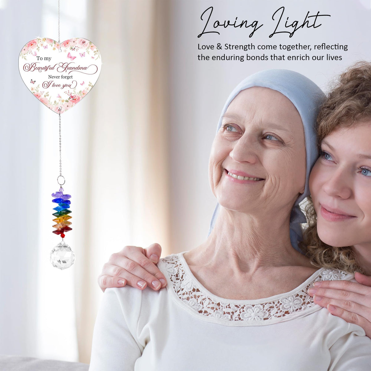 To My Beautiful Grandma Ornament, Crystal Heart Ornament Appreciation Gift, Christmas Hainging Decor