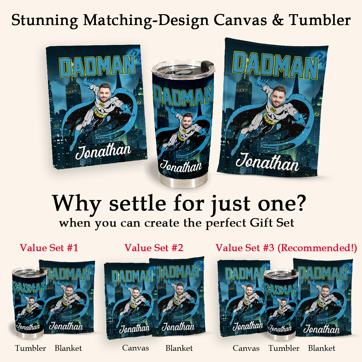 Custom Photo Throw Blanket - DADMAN Super Hero - Father's Day Gift For Dad - Personalized Gift For Dad