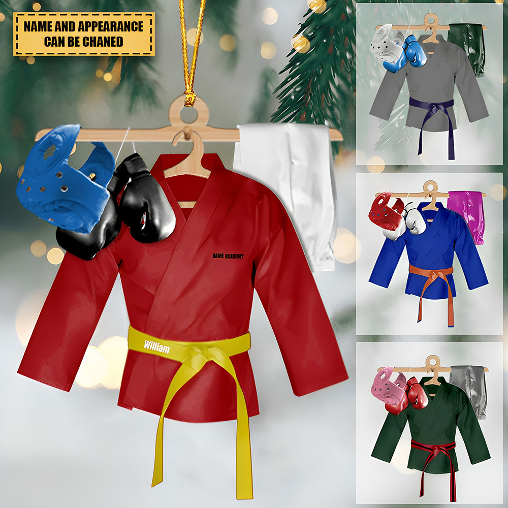 Karate Uniform - Personalized Acrylic Ornament - Karate Gifts, Gift For Christmas