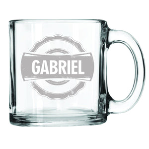 Clear Coffee Mug Monogram, Glass Coffee Mug Custom, Personalized Glass Mug, Tea Cup Glass, Custom Engraved Glass Mug, Coffee Mug Customized