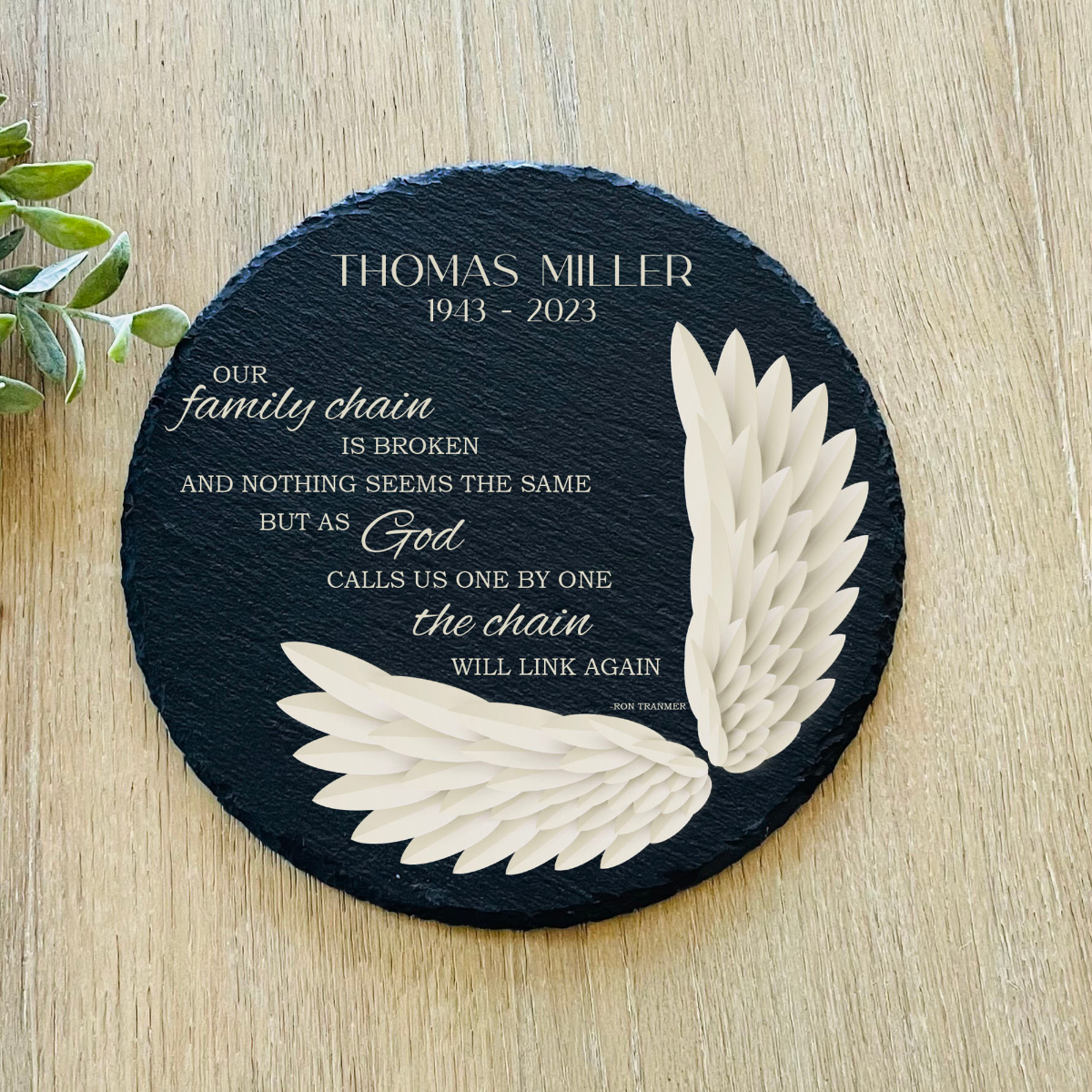 Broken Chain Memorial Garden Stone, Sympathy Gift, Slate Grave Marker, Keepsake, Remembrance, Bereavement Gift, Loss of a Loved One
