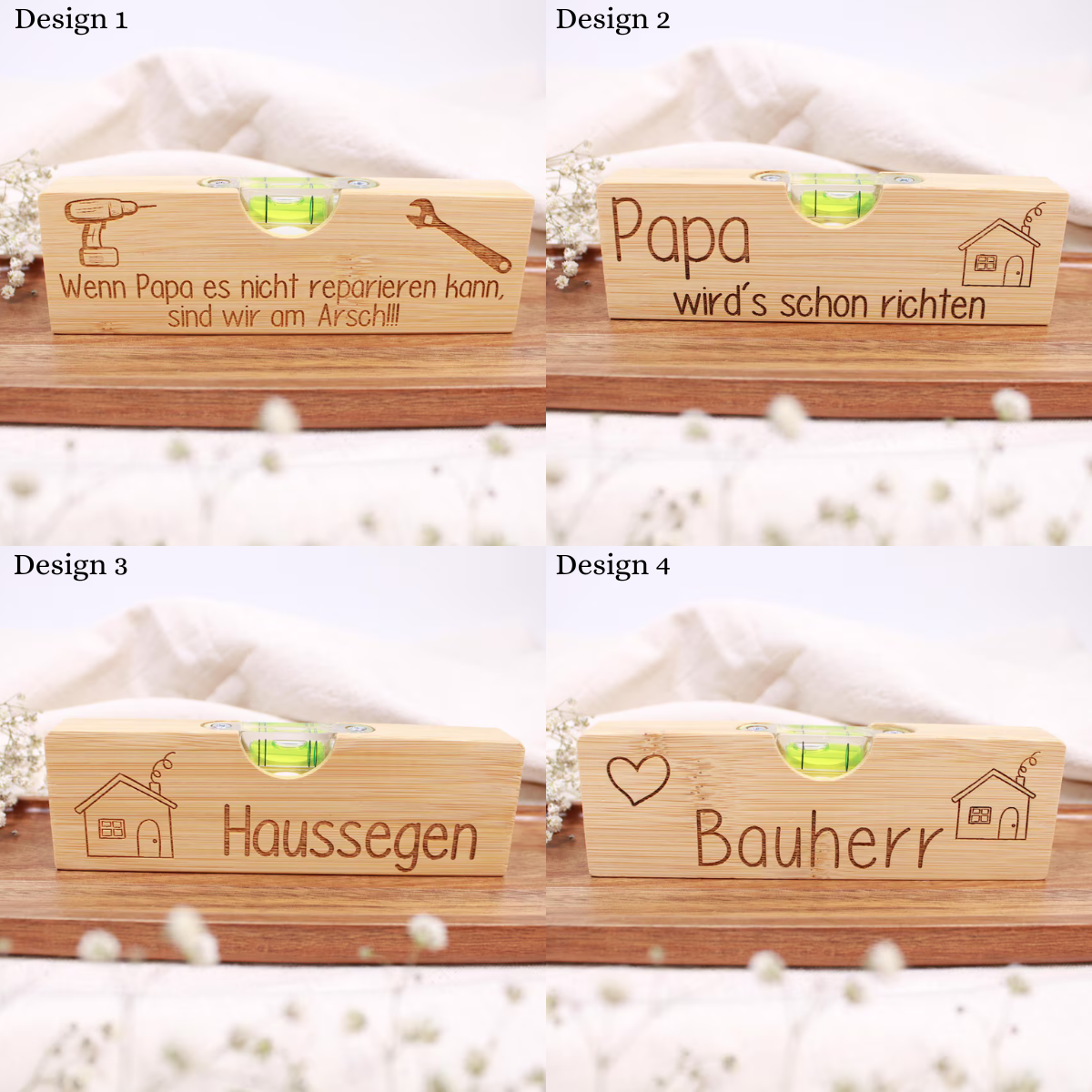 Father's Day gift for Dad Personalized wooden spirit level with engraving | Kids' gift for Dad, Father's Day gift