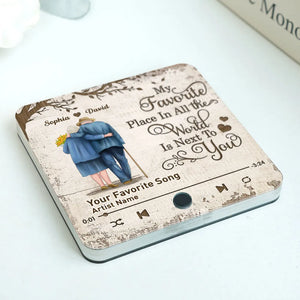 Favorite Place In The World Old Couple Walking Back View Personalized Music Fridge Magnet, Gift For Him, For Her