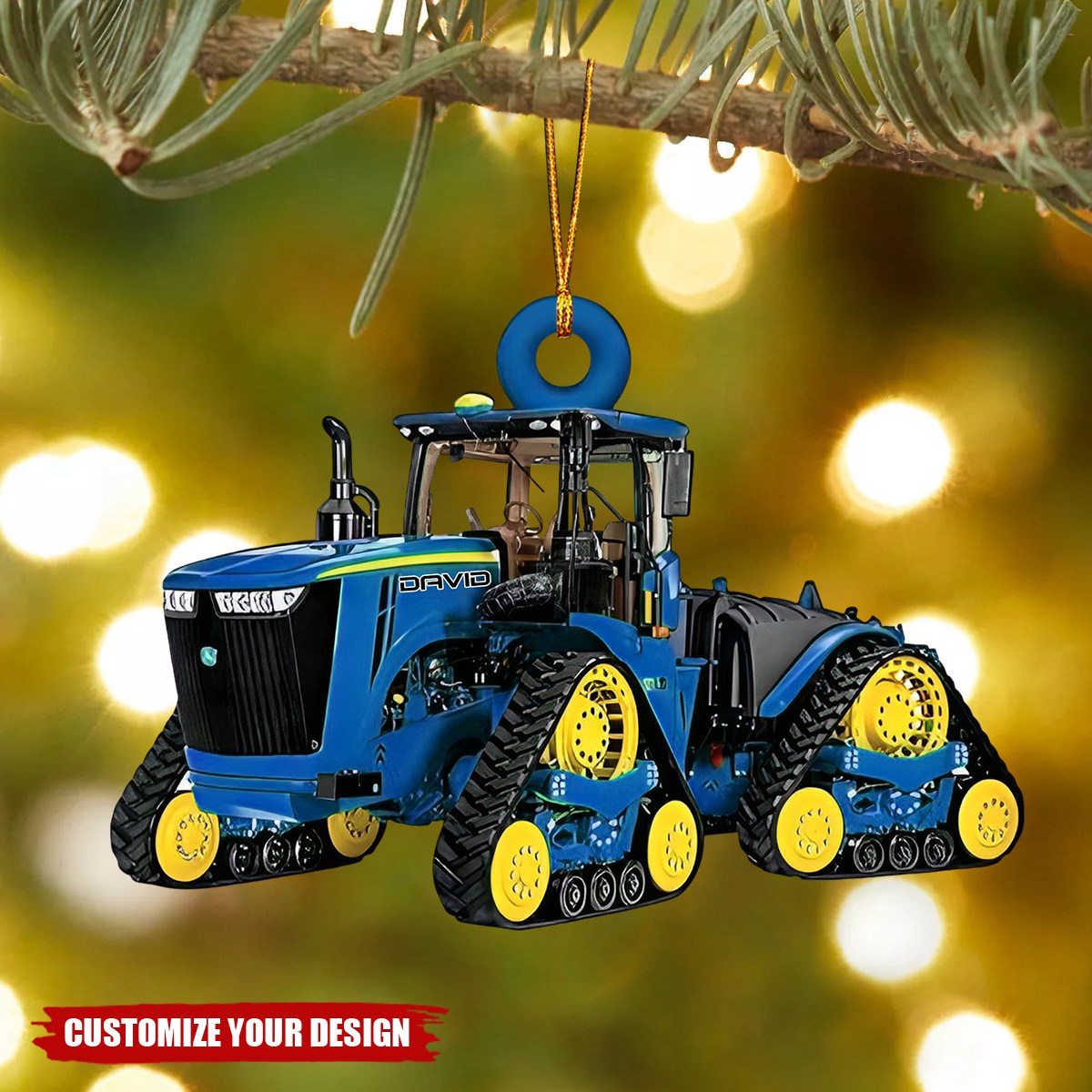 Personalized Tractor Ornament Custom Shaped Acrylic Ornament for Farmer Tractor Driver, Tractor Christmas Flat Ornament Christmas