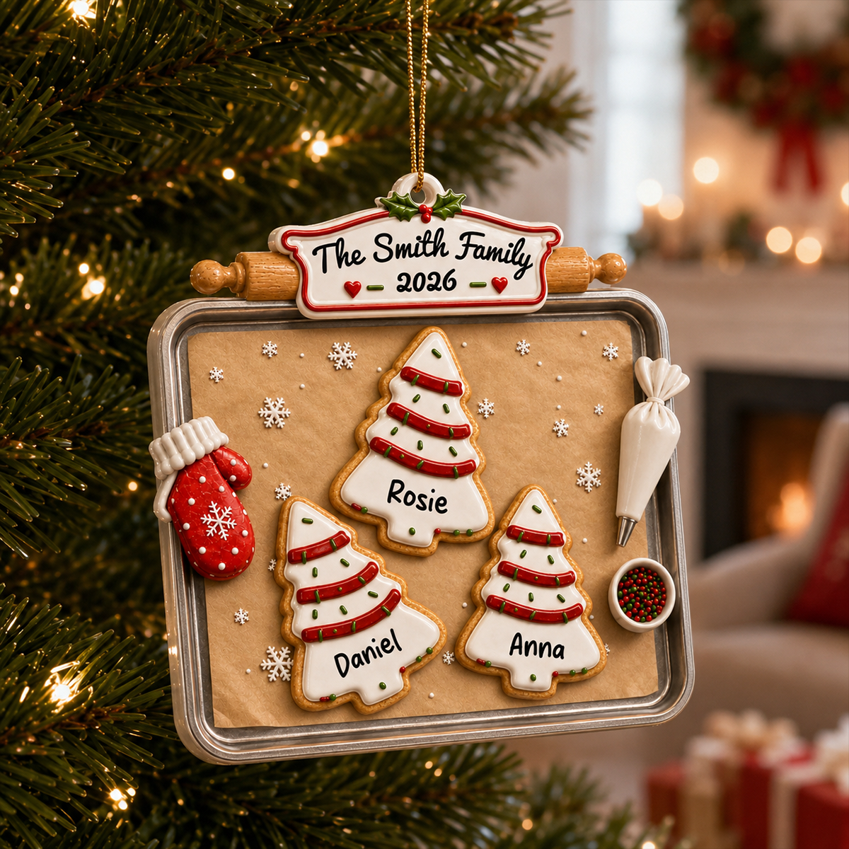 Joy Feels Like Family - Family Ornament - Real 3D Raised Ornament