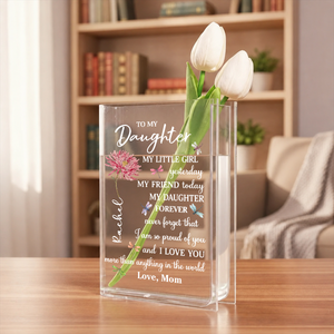 You Are My Greatest Blessing - Personalized Journal Clear Acrylic Book Vase for Flowers, Transparent Flower Vase for Home Decor