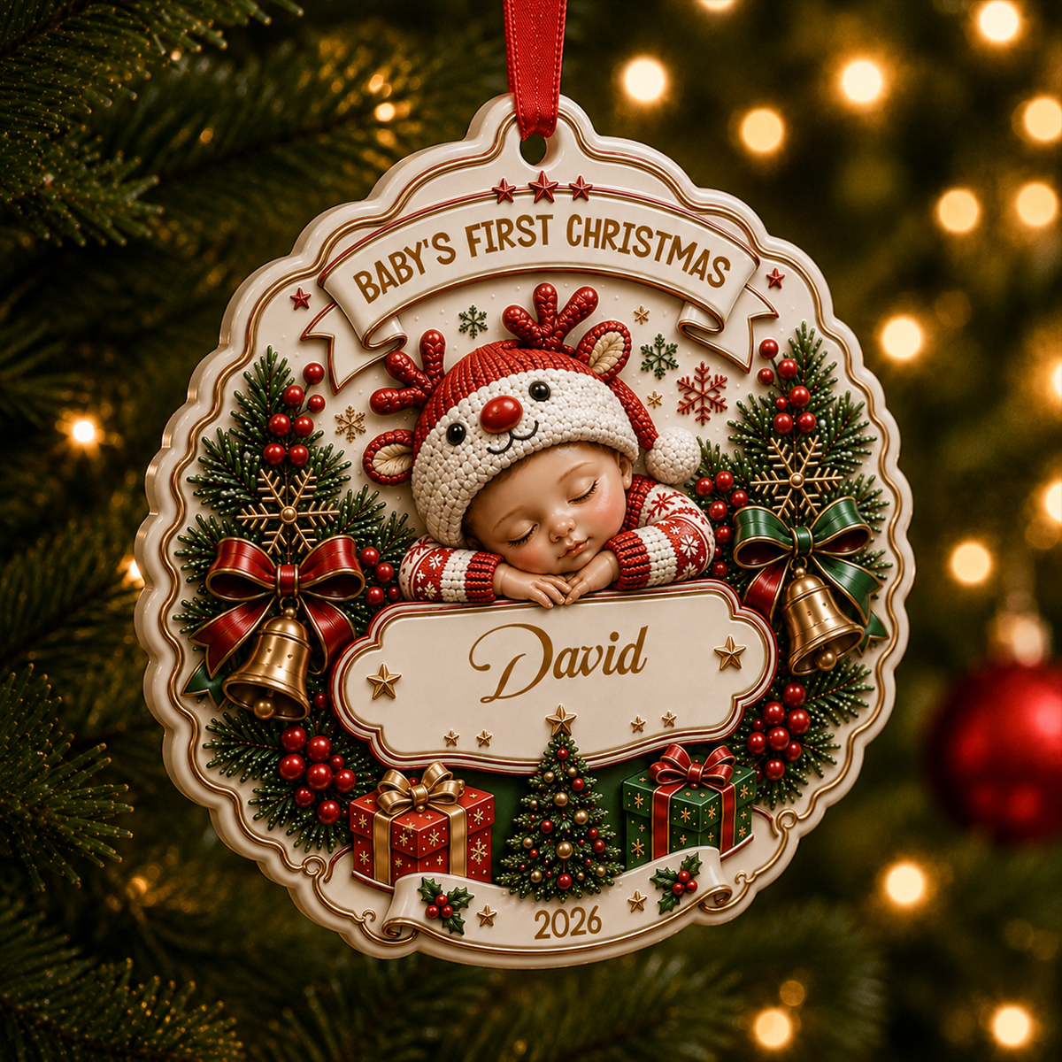 Sweetest Addition To Our Family - New Mom New Born Ornament - Real 3D Raised Ornament