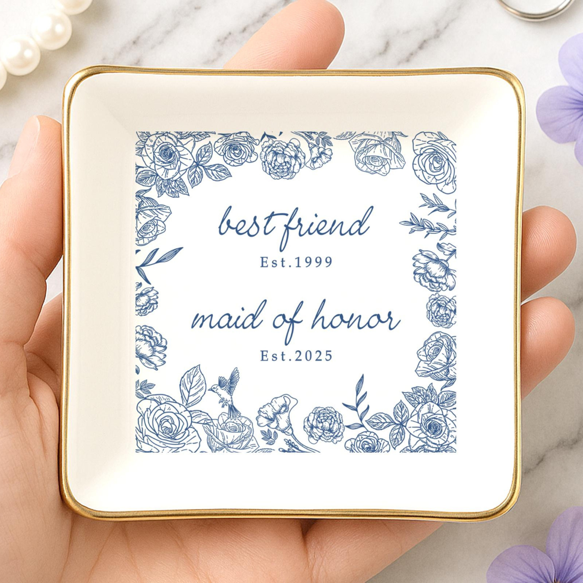 Personalized Maid of Honor Jewelry Tray, Bridesmaid Proposal Gift, Bridesmaid Gift, Wedding Gift