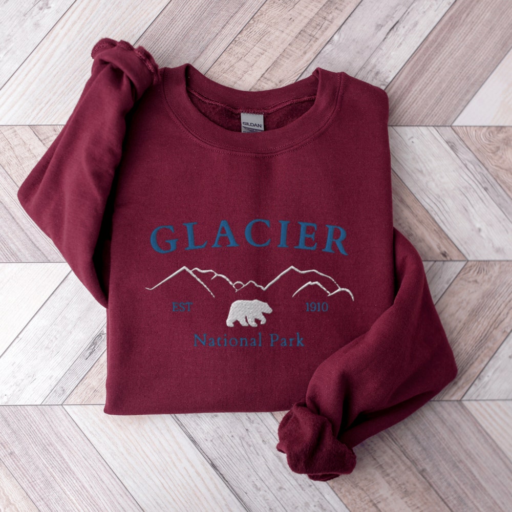 Glacier National Park Sweatshirt, Embroidered National Park Sweater, Glacier National Park Shirt, Embroidered Sweatshirt, National Parks