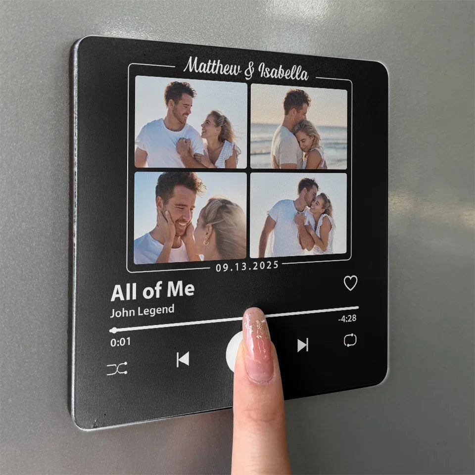 Custom Photo I've Found The Love Of My Life - Couple Personalized Custom Music Fridge Magnet That Can Play Songs - Gift For Husband Wife, Anniversary
