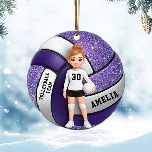 Volleyball Girl 3D Effect Printed - Personalized Acrylic Ornament - Christmas Gift For Volleyball Players, Volleyball Lovers