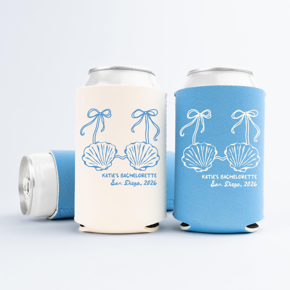 Mermaid Bachelorette Can Coolers - Custom Last Splash Bachelorette Party Favors - Personalized Cozies in Regular and Slim Size