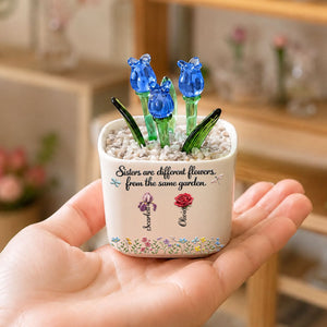 Sisters Are Different Flowers - Personalized Custom Glass Everlasting Tulips