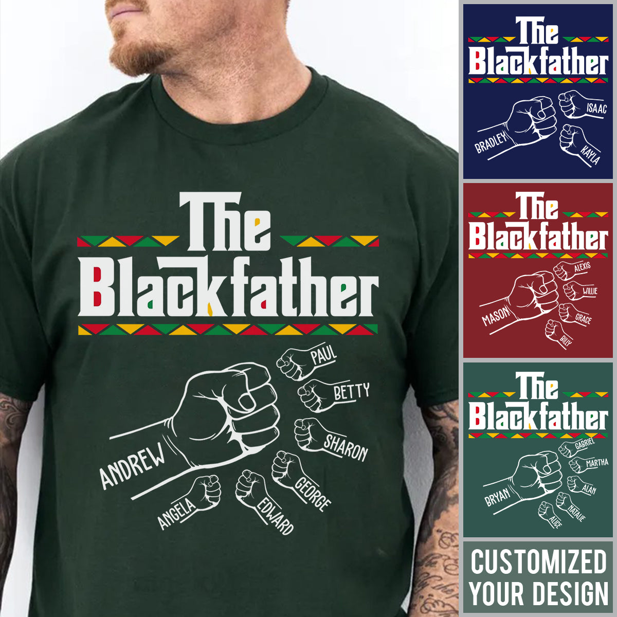 The Black Father - Personalized T-Shirt For Dad
