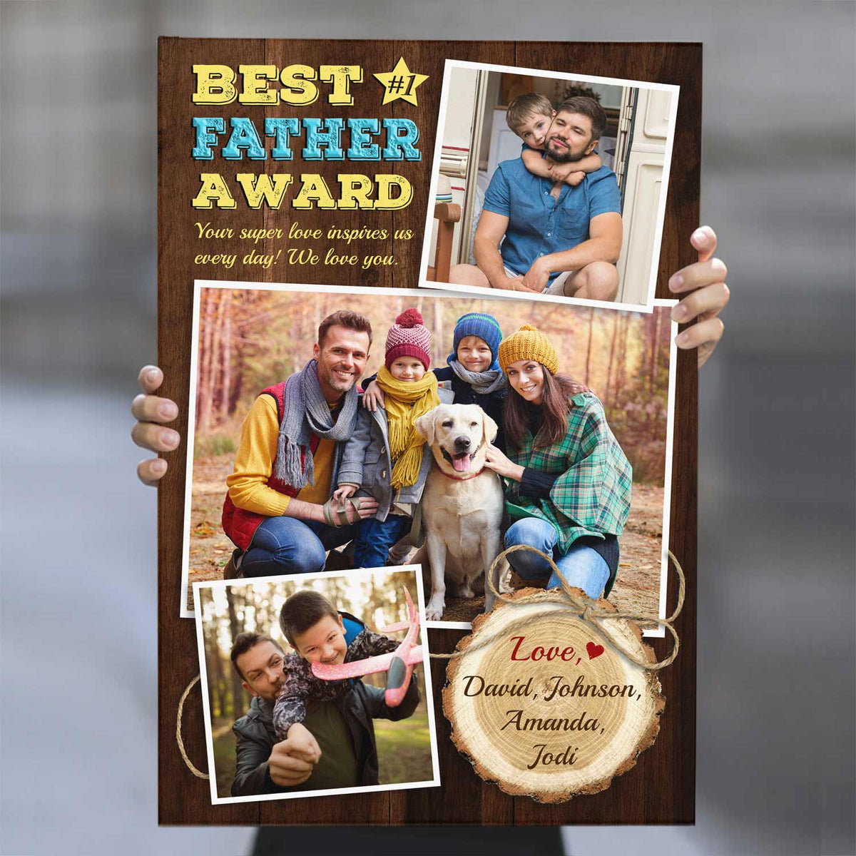 Best Father Award Custom Photo - Personalized Canvas - Gift For Daddy, Father's Day, Birthday Gift