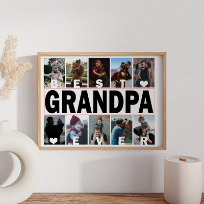 Personalized Grandpa Photo Collage, Grandpa Gift, Custom Gift For Grandpa, Grandpa Collage Print, Custom Gift from Grandkids to Grandpa
