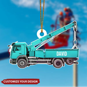 Personalized Lineman Truck Ornament, Custom Lineman Ornament, Christmas Gift