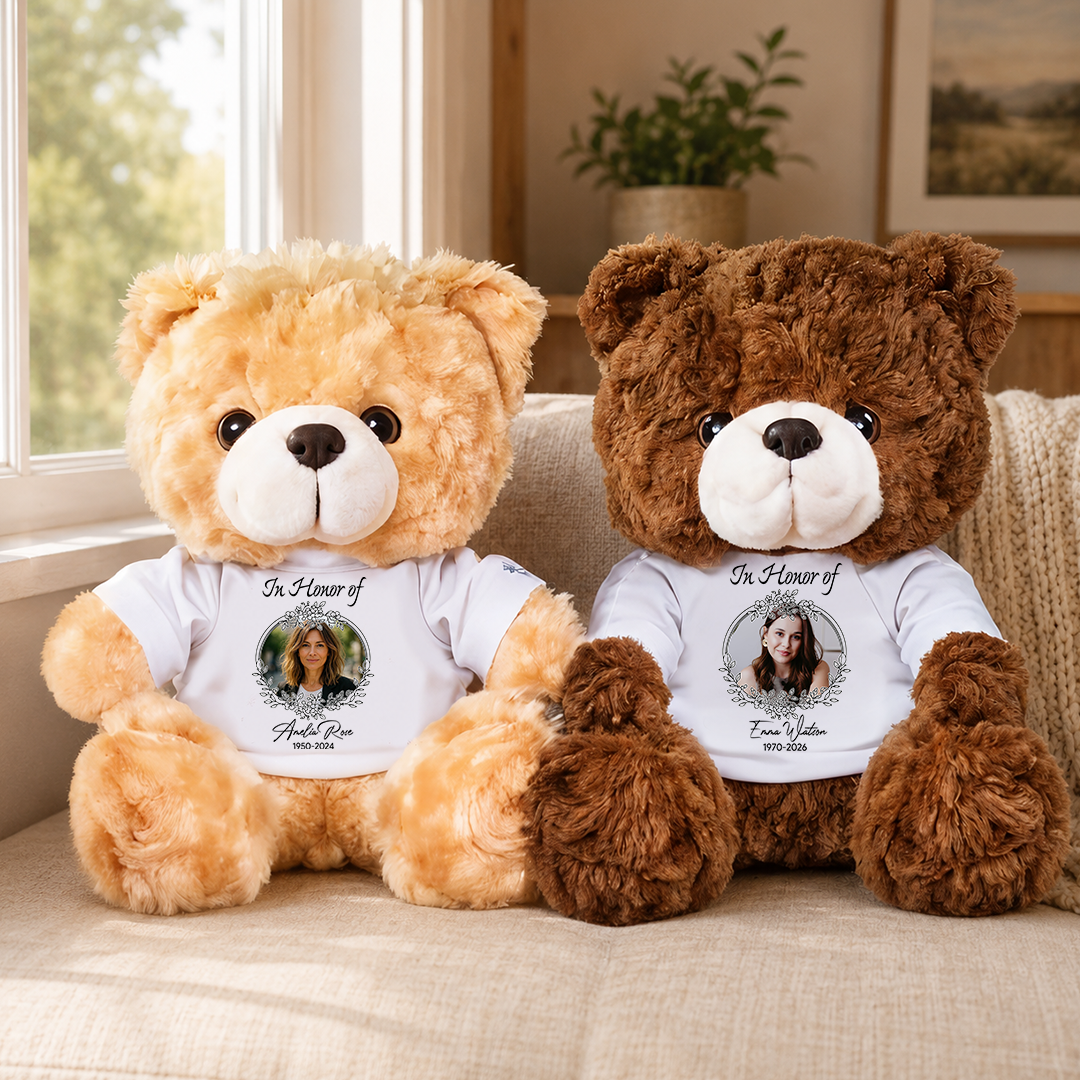 In Honor Of Memorial Forever In My Heart Teddy Bear - Memorial Gift - Personalized Plush Bear