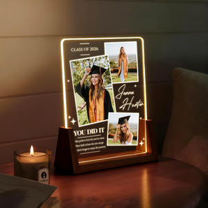 Personalized Graduation Photo Collage Lamp, Custom Class of 2026 Gift, Graduation Gift