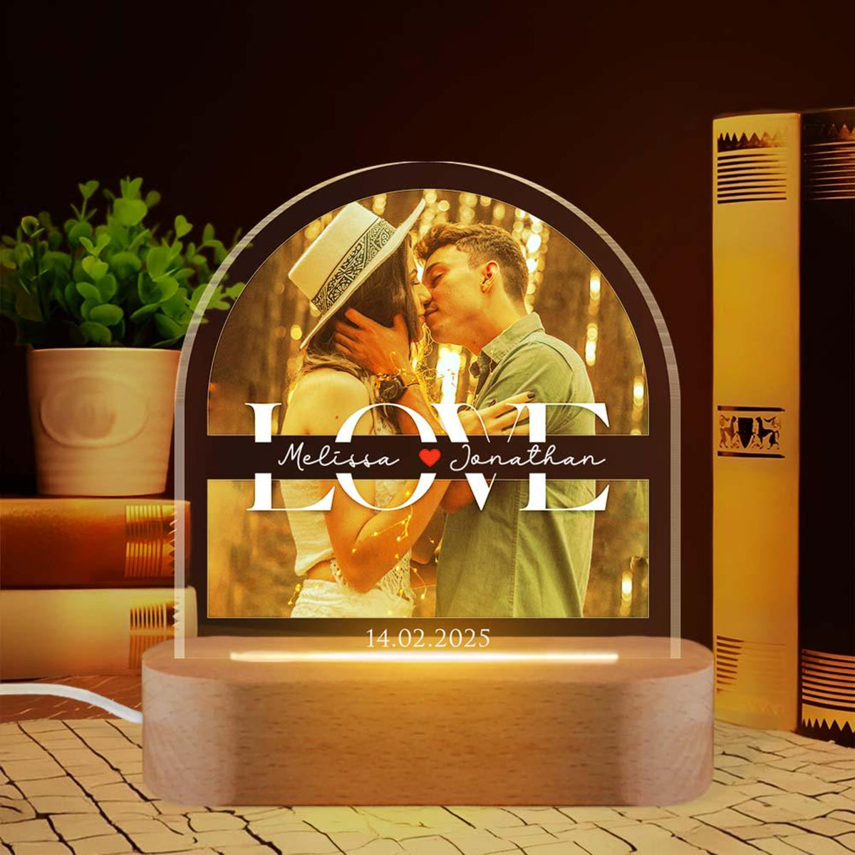 Personalized Photo Night LED Light Plaque, Custom Photo Love For Couple, Valentine's Day Gift, Custom Photo Led Night Light, Gift For Couple