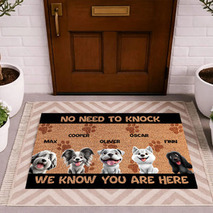 Personalized No Need to Knock Doormat Custom Dog & Cat Doormat with Pet Names Funny Welcome Mat