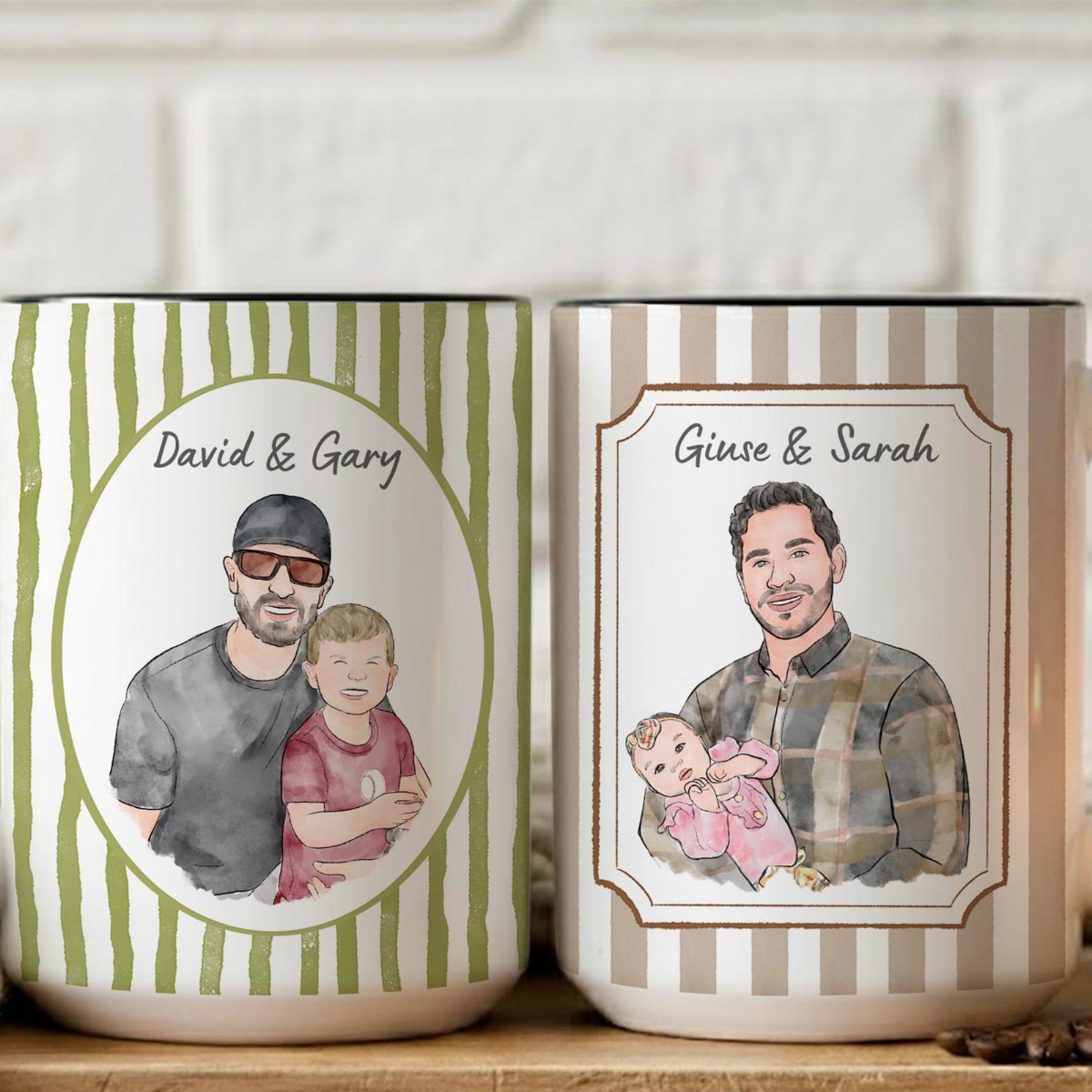 Custom Mug from Photo, Dad Portrait Mug, Anniversary Mug Gift for Him, Personalized Picture Coffee Mug