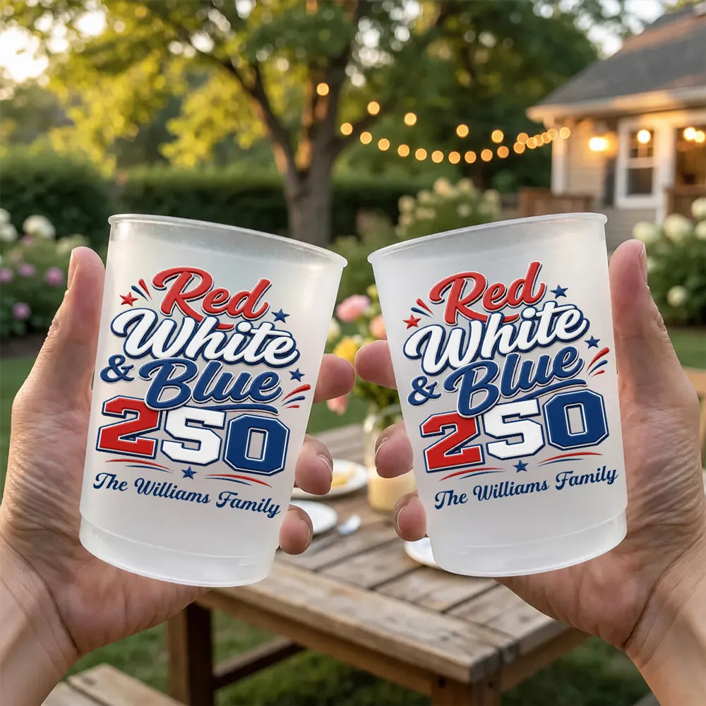 Party Like Its 1776 - Personalized Plastic Frosted Cup - 4th Of July Drinkware, 250th Anniversary Party Favor, Independence Day Gift