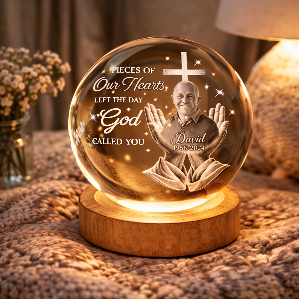 God Called You Home - Personalized Crystal Ball Night Light - Memorial Christian Gift For Family