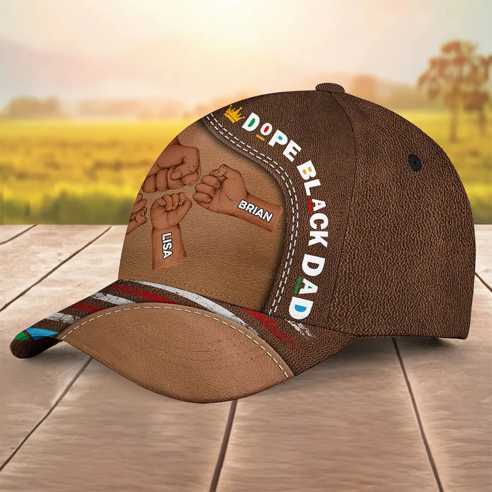 Dope Black Dad - Personalized Classic Cap - Gift For Daddy Papa, Father's Day Gift