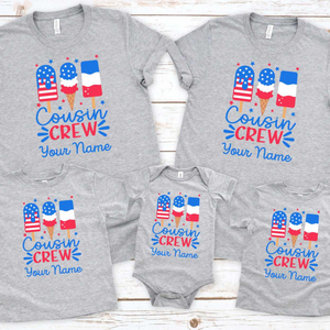 Personalized Cousin Crew Matching 4TH of July Shirts,Custom The Cousin Crew T-shirts,4th Of July Youth Family Tees,American Kids Shirts Gift