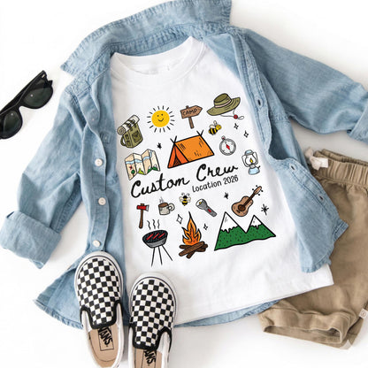 Custom Camping Crew 2026 Shirt, Matching Cousin Crew Camp T-shirt, Kids Summer Camp Shirt, Camper Sweatshirt, Camp Birthday Boy Sweater