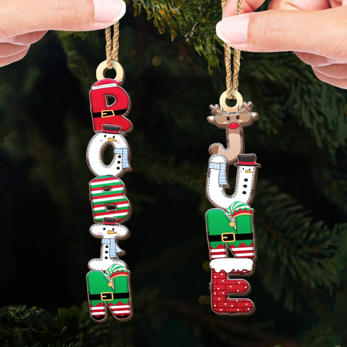 Christmas Cheer Characters Custom Letter Ornament, Christmas, Birthday Gift For Family