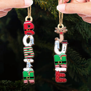 Christmas Cheer Characters Custom Letter Ornament, Christmas, Birthday Gift For Family