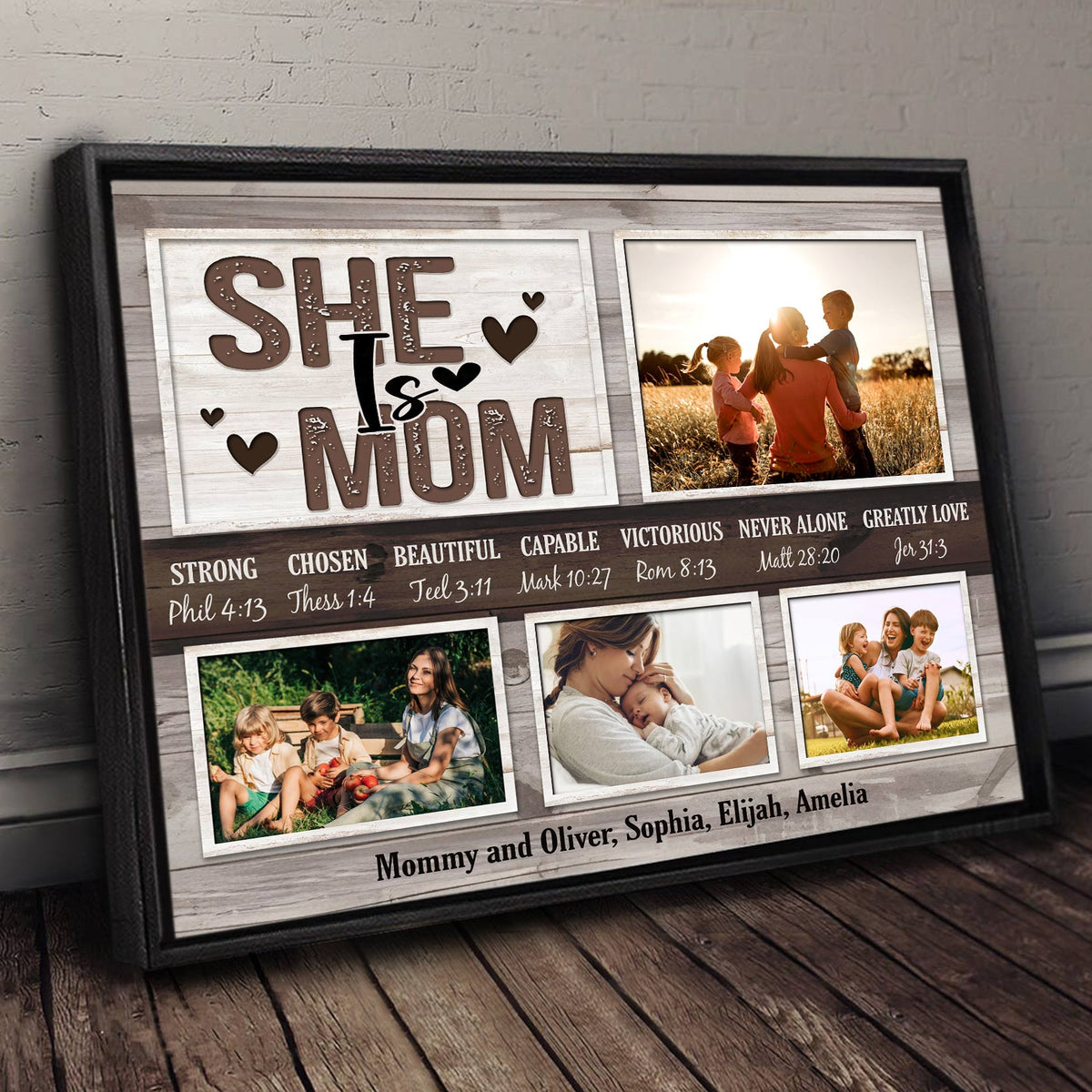 She Is Mom Custom Photo - Personalized Canvas - Gift For Mom, Mother's Day Gift
