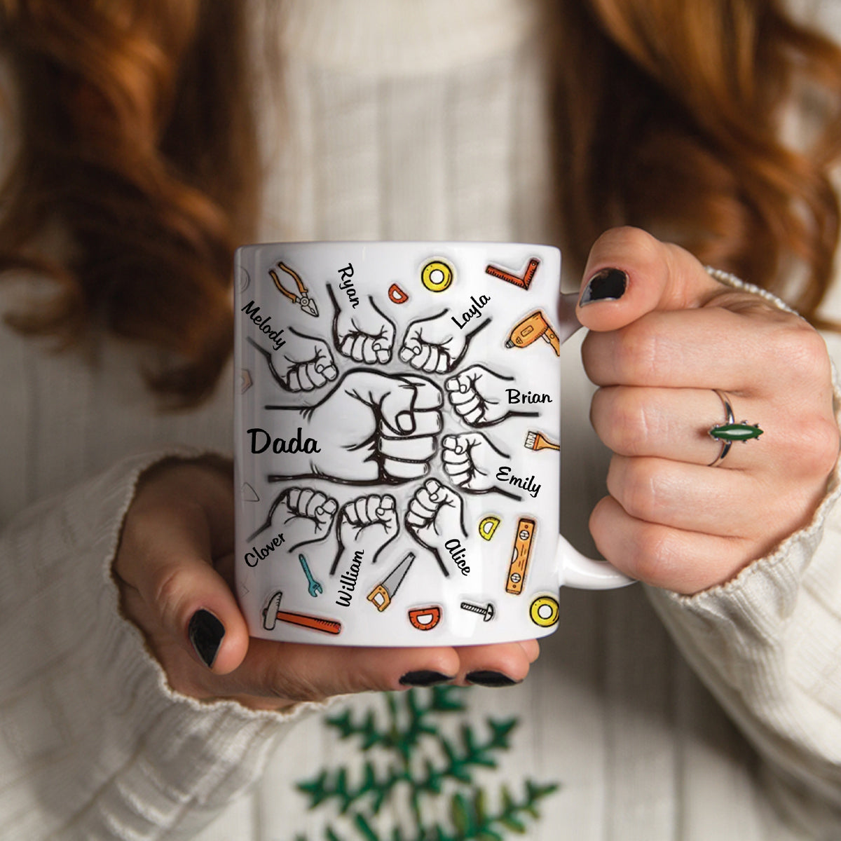 To Dad From Reason You Drink - Personalized White Mug Father's Day