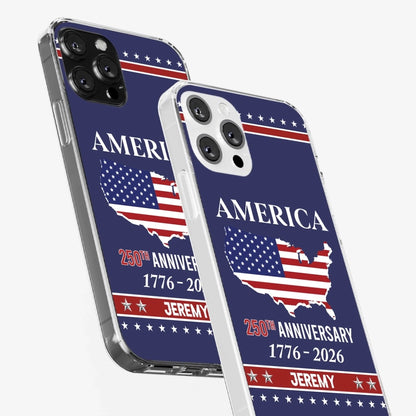 Personalized 250th Anniversary Phonecase - Gifts For Women, Men - Liberty And Justice For All