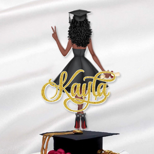 Personalized Graduation Cake Topper Gift For Girls: Class Of 2026, High School College Senior Cake Topper