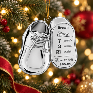 Baby Shoes Acrylic Ornament - Personalized Newborn Gifts