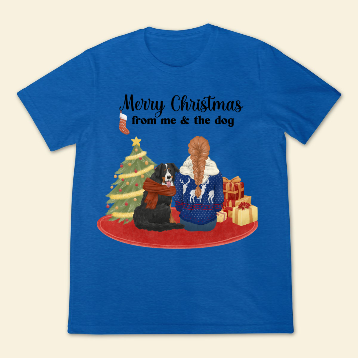 Merry christmas from me & the dogs Personalized T Shirt Christmas Gift For Dog Lovers Gift For Dog Mom Dog Dad Winter Season Gift
