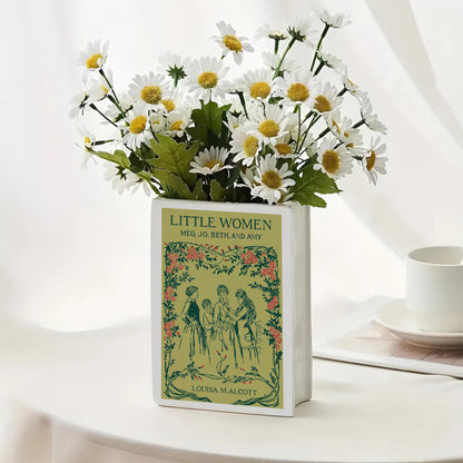 Book Cover Ceramic Book Vase, Home Decor Gifts for Book Lovers and Readers, Bookish Gifts for Special Occasions