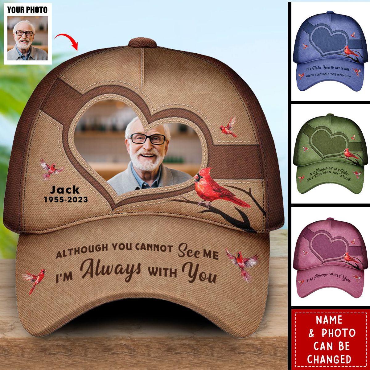 Custom Photo Memorial I'll Carry You With Me Until I See You Again - Personalized Classic Cap - Memorial Gift
