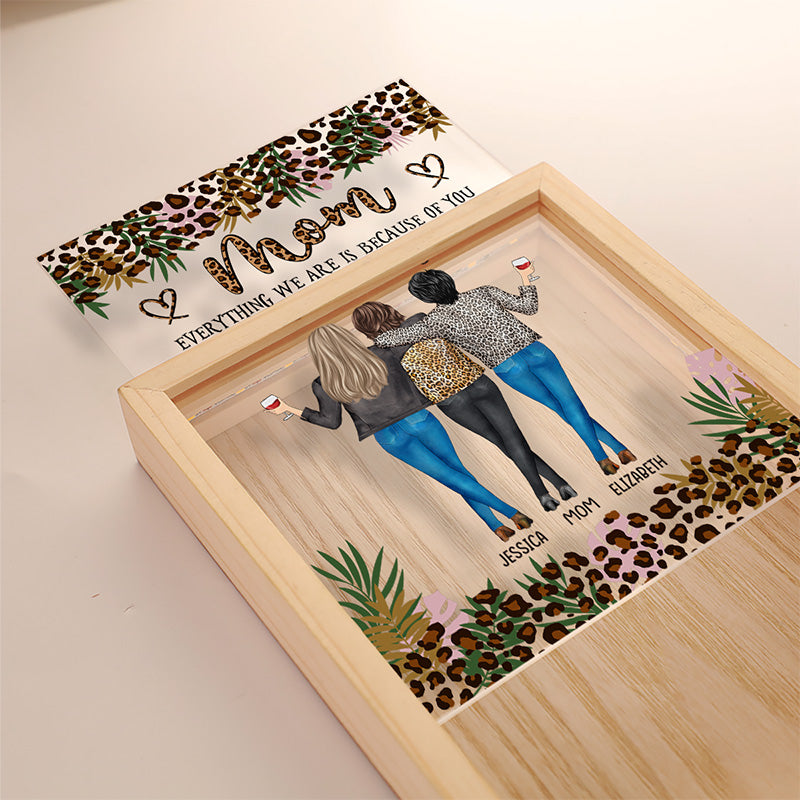 Mom Everything I Am Is Because Of You - Personalized Light Frame - Gift For Mother