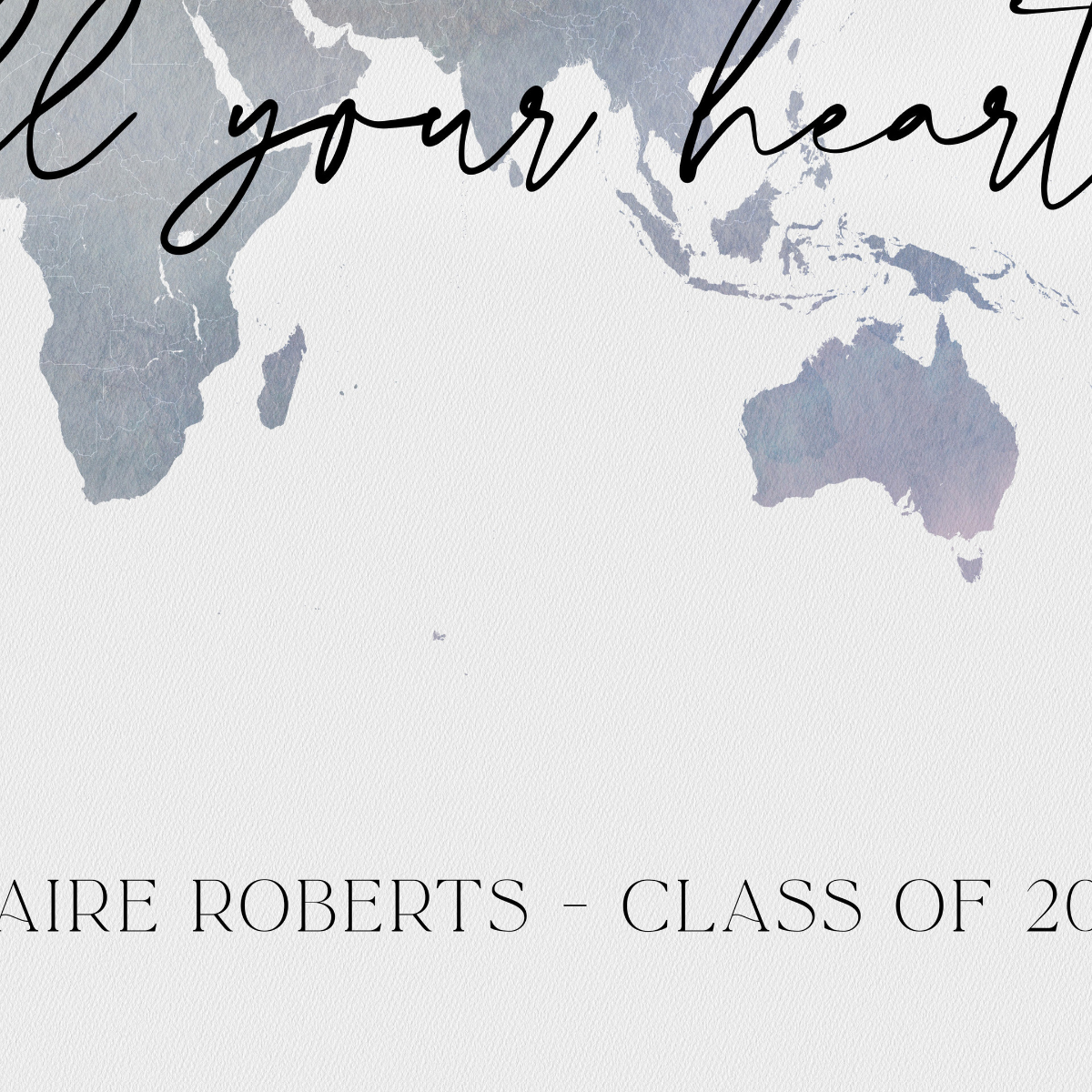 World Map Graduation, Personalized Canvas, College Graduation Gift For Her