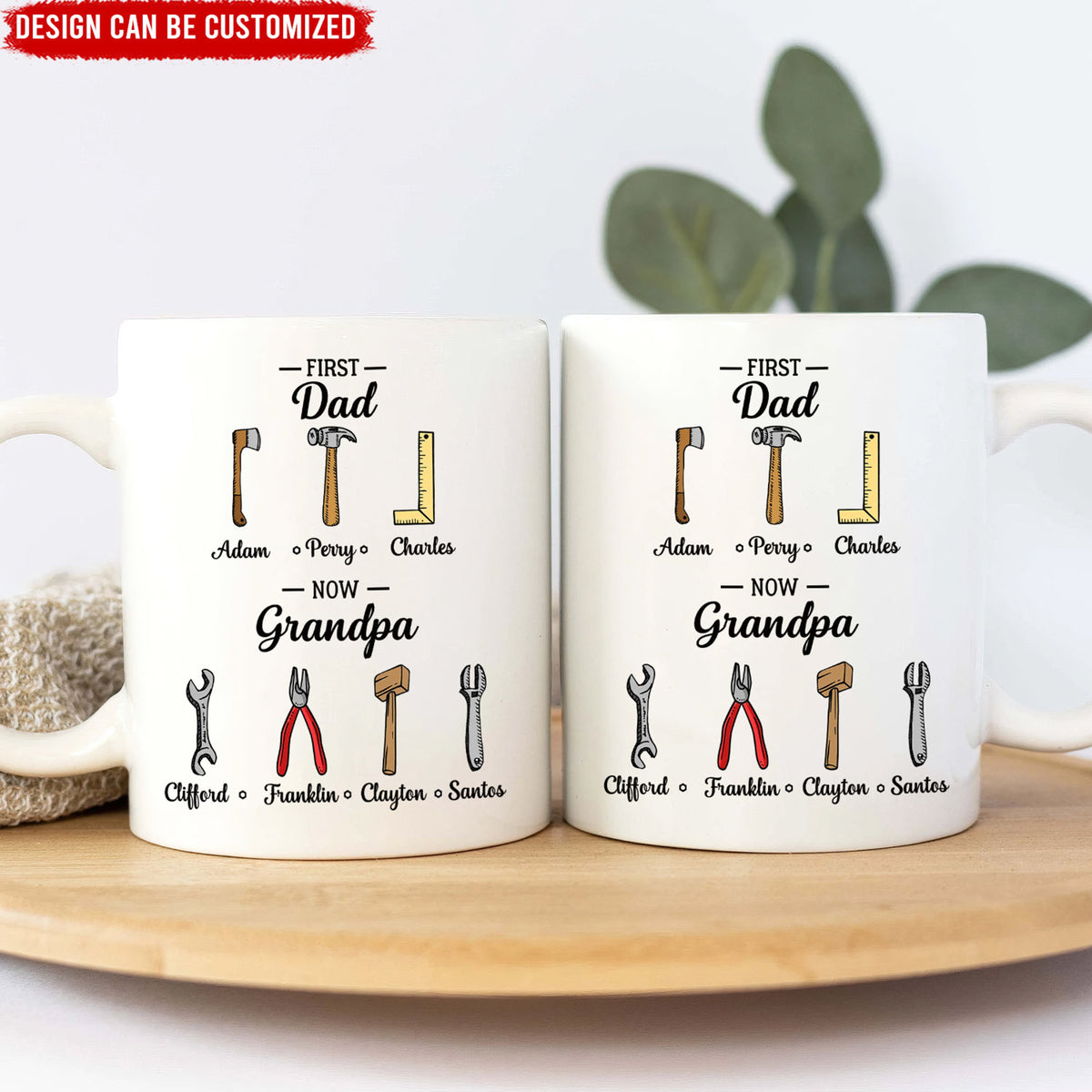 First Dad Now Grandpa - Personalized Mug - Gift For Dad, Grandpa, Dad's Birthday Gift, Grandpa Gift, Birthday Gift For Him, Daddy Mug